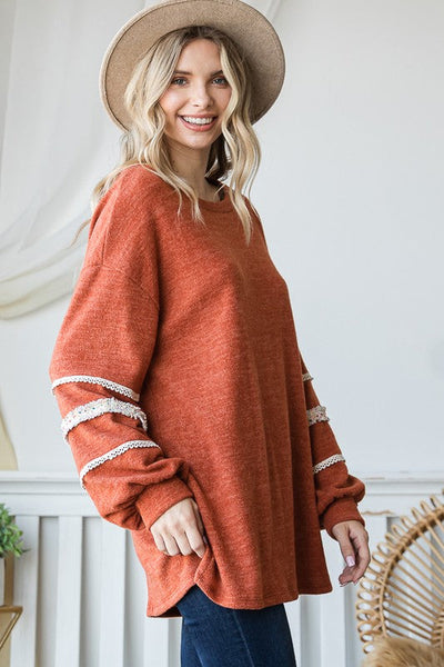 SLEEVE WITH TWEED TRIM TUNIC