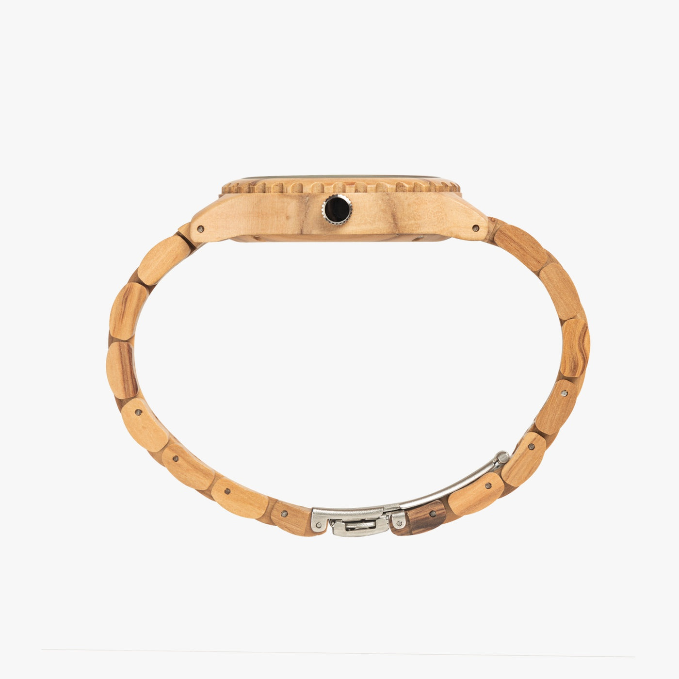 Jacki Easlick Floral Skull Italian Olive Lumber Wooden Watch