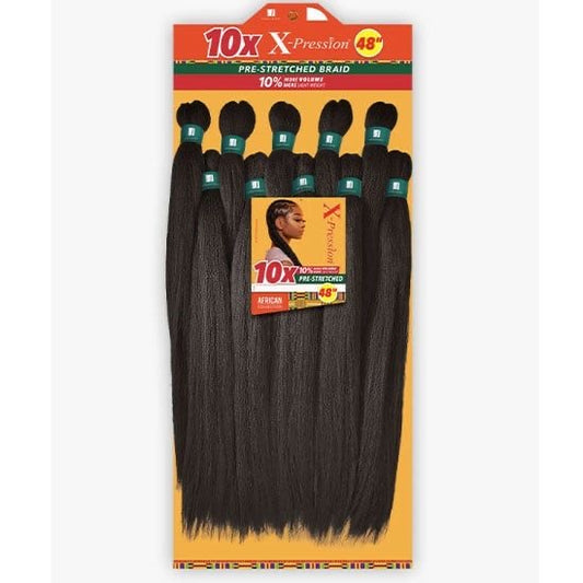 Sensationnel X-Pression Braiding Hair Bulk – 10X PRE-STRETCHED BRAID 48”