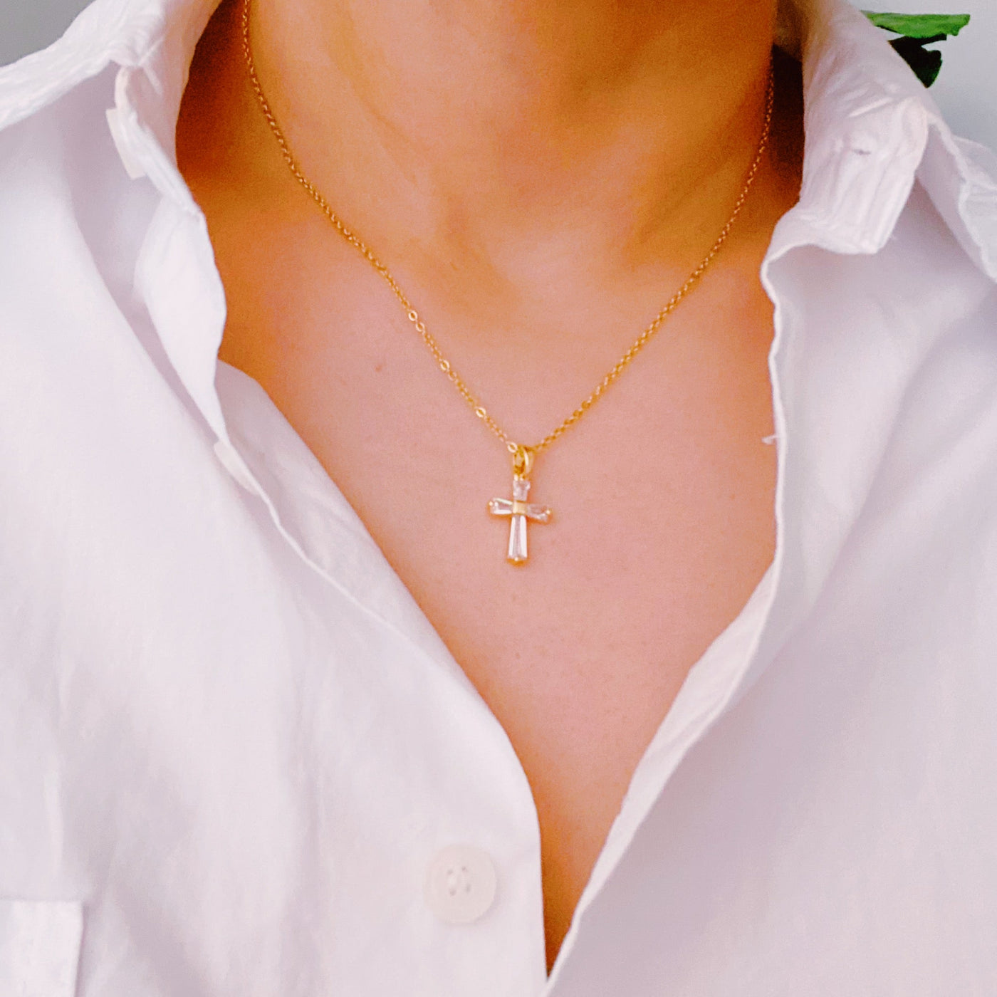 My Dear Crystal Cross Necklace