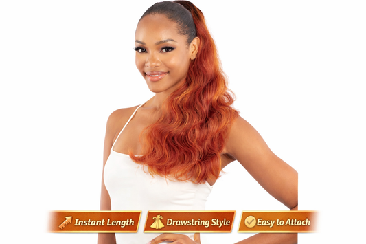 Shake N Go Que Human Hair Blend Drawstring Ponytail – Q-BODY WAVE 20”