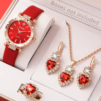 Womens Watches 5Pcs Set Luxury Rhinestone Women Fashion Elegant