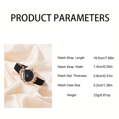Womens Watches 5Pcs Set Luxury Rhinestone Women Fashion Elegant