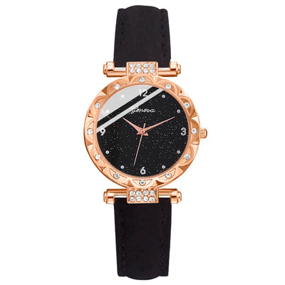 Womens Watches 5Pcs Set Luxury Rhinestone Women Fashion Elegant