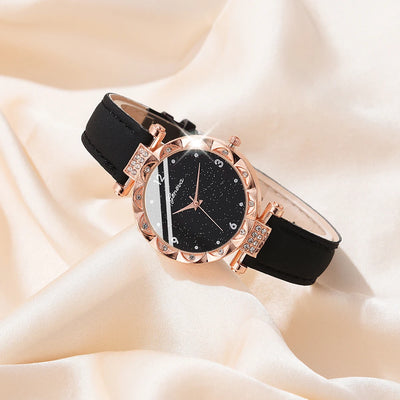 Womens Watches 5Pcs Set Luxury Rhinestone Women Fashion Elegant