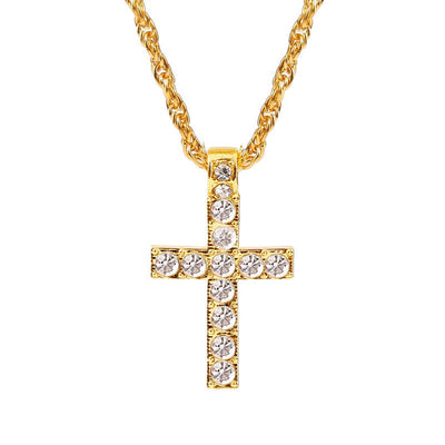 Cross Pendant Necklaces For Women Men Punk Hiphop Rope Chain On Neck