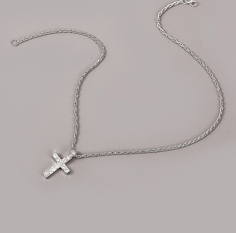 Cross Pendant Necklaces For Women Men Punk Hiphop Rope Chain On Neck