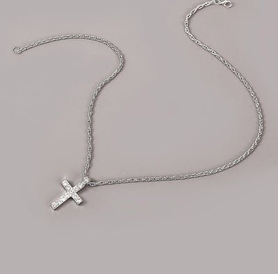 Cross Pendant Necklaces For Women Men Punk Hiphop Rope Chain On Neck